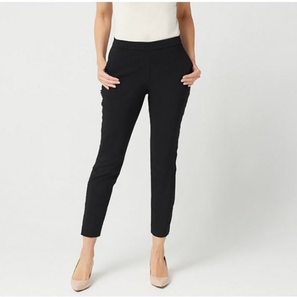 Susan Graver Ultra Stretch Pants w Side Seam Trim